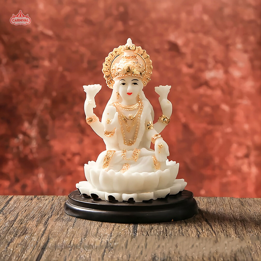 White & Gold Goddess Lakshmi Idol White & Gold Goddess Lakshmi Idol
